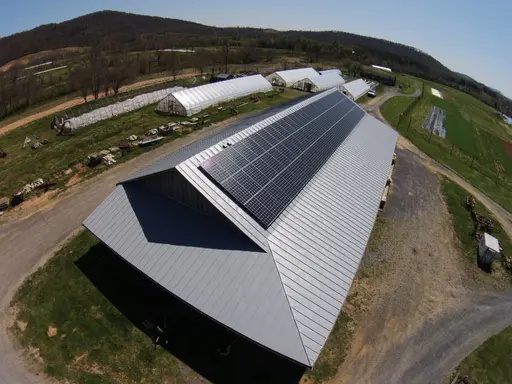 barn roof with solar panels