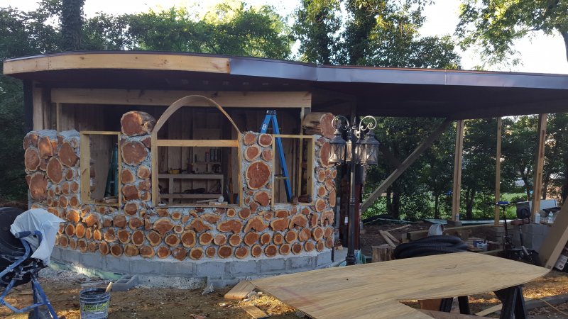 cordwood construction halfway